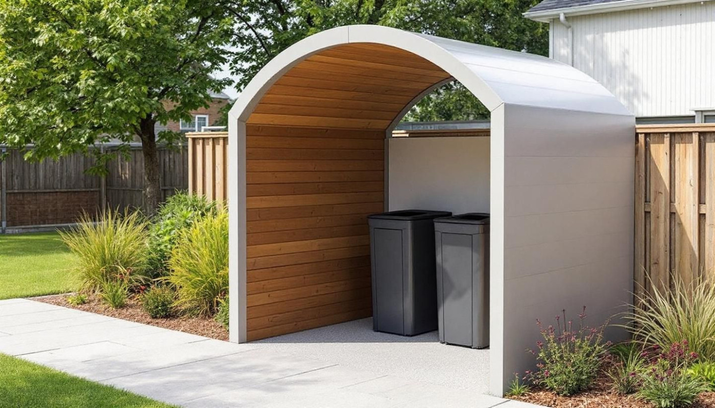 Comment choisir le bon abri pour cacher ses poubelles avec toit arrondi